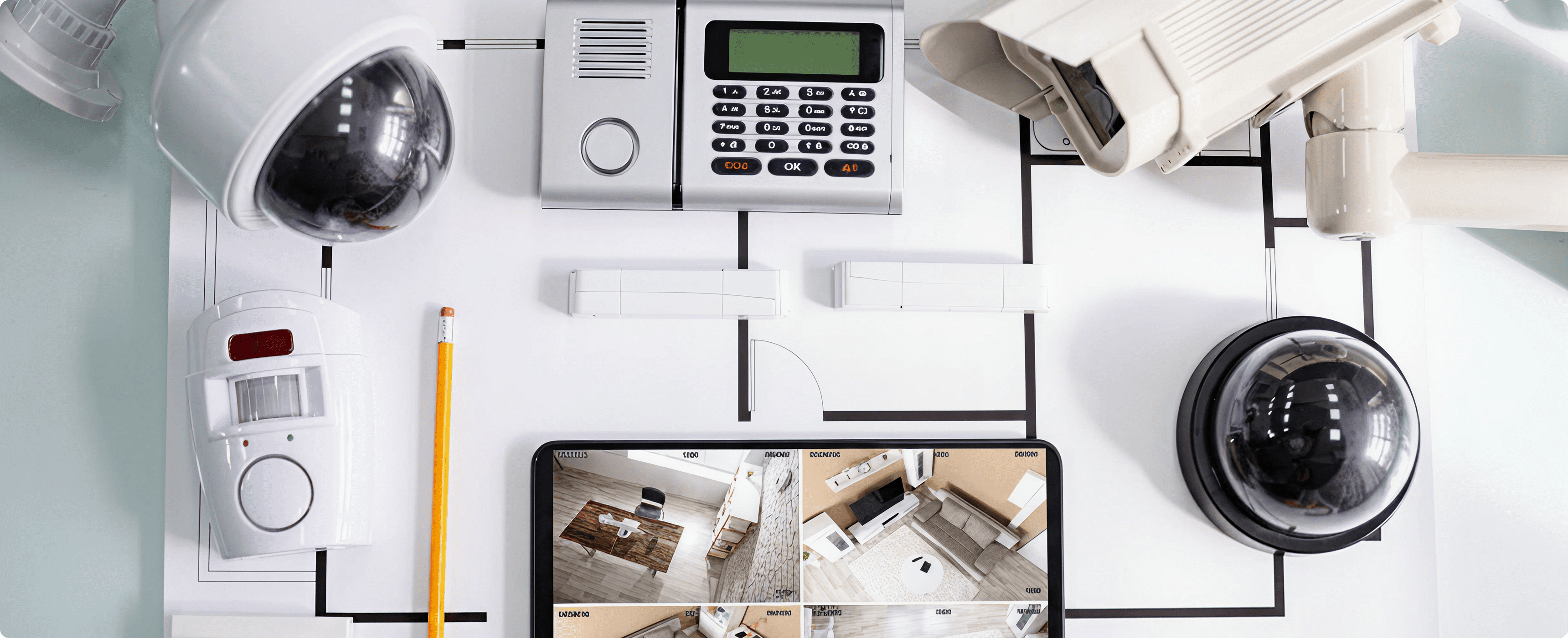 Security system components on blueprint